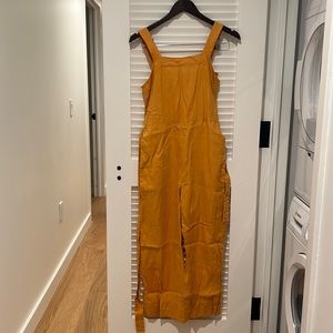 Everlane linen jumpsuit yellow